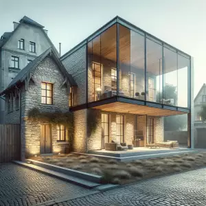 Moderní Přístavba Ke Starému Domu